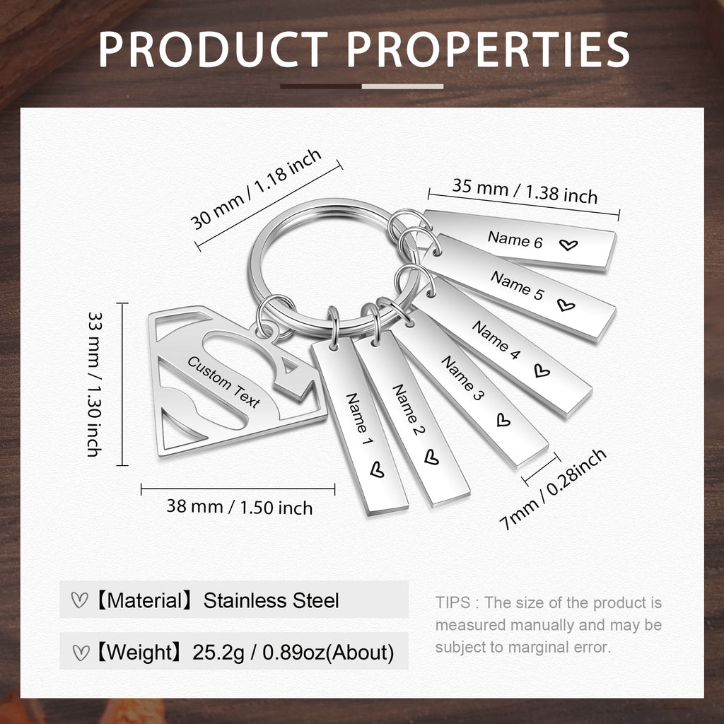 Personalized Diamond Stainless Steel Keychain