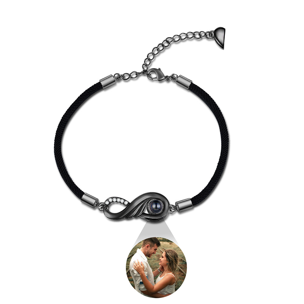 Custom Photo Projection Infinity Couple Bracelet