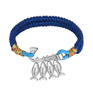 Custom Name Brcalete with Fish