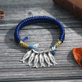 Custom Name Brcalete with Fish