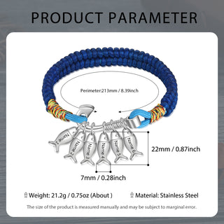 Custom Name Brcalete with Fish