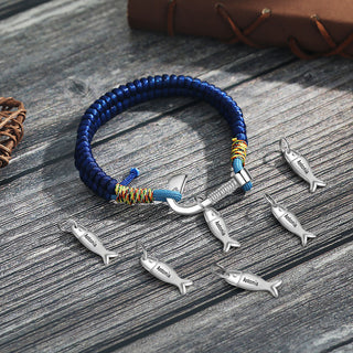 Custom Name Brcalete with Fish