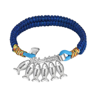 Custom Name Brcalete with Fish