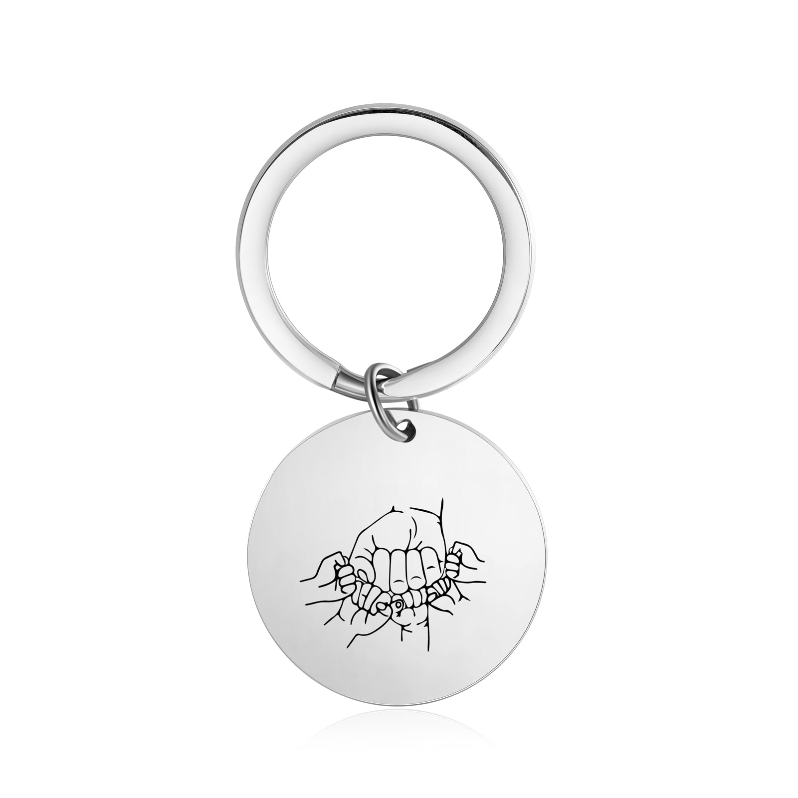Custom Family Name Keychian with Father and Child Hand