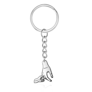 Custom Father and Child Hand Keychain