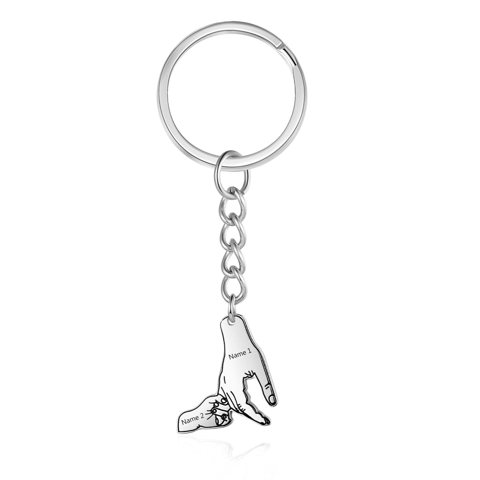 Custom Father and Child Hand Keychain