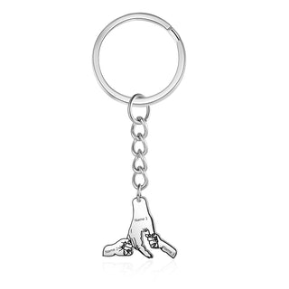 Custom Father and Child Hand Keychain