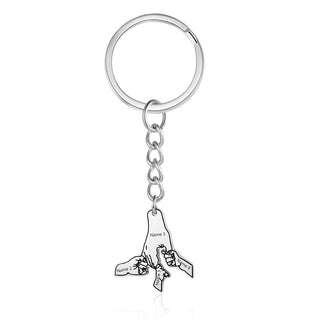 Custom Father and Child Hand Keychain