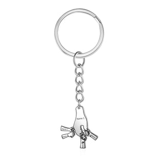 Custom Father and Child Hand Keychain