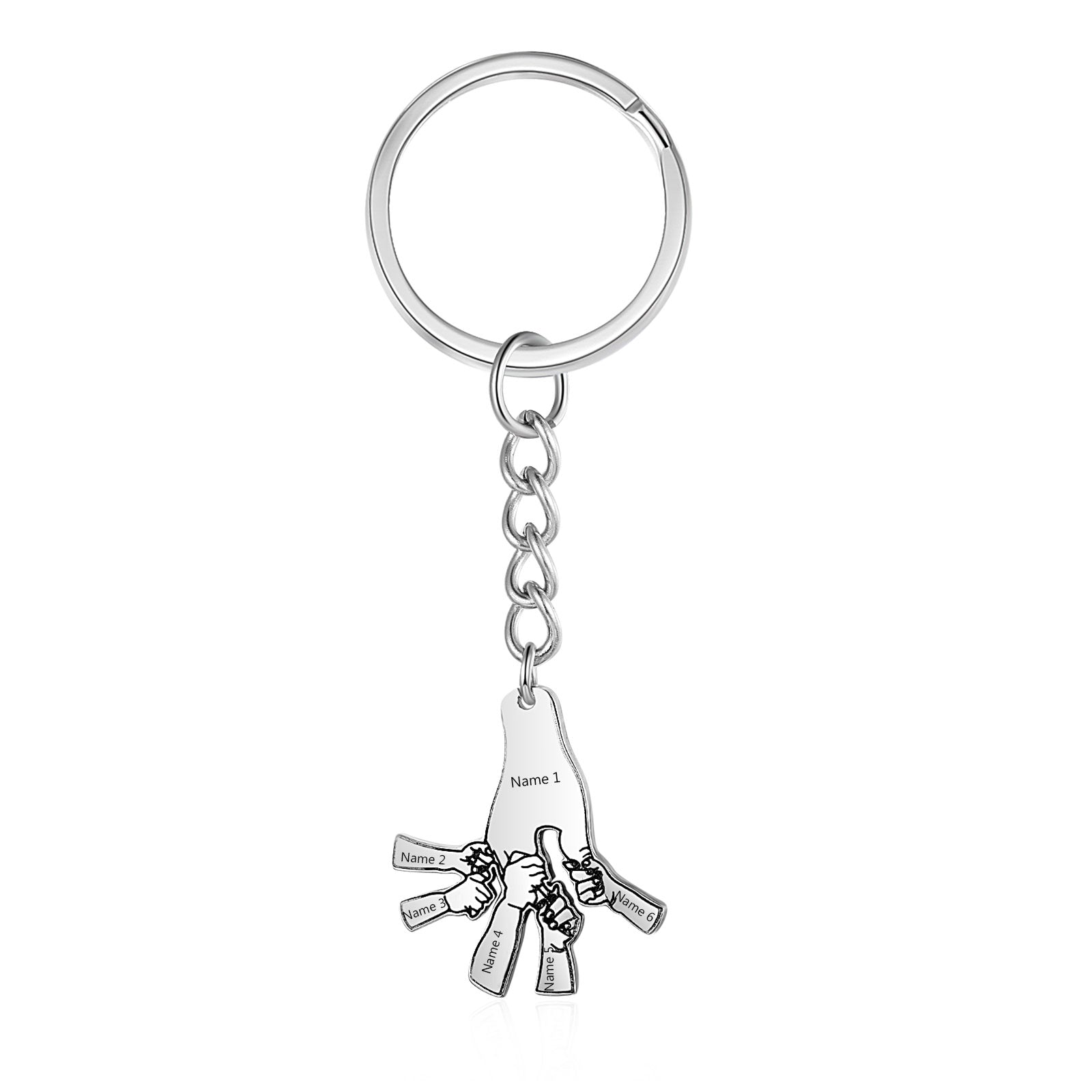 Custom Father and Child Hand Keychain