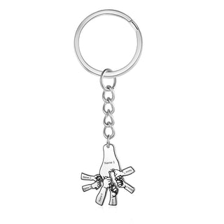 Custom Father and Child Hand Keychain