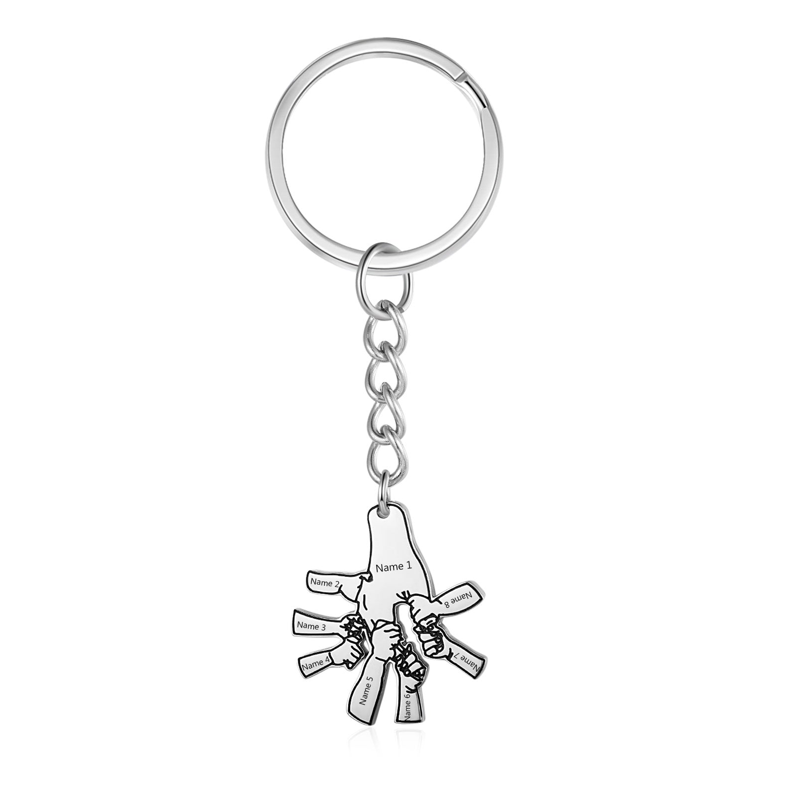 Custom Father and Child Hand Keychain