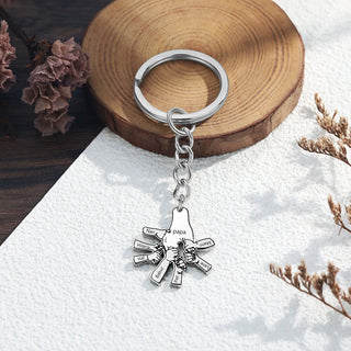 Custom Father and Child Hand Keychain