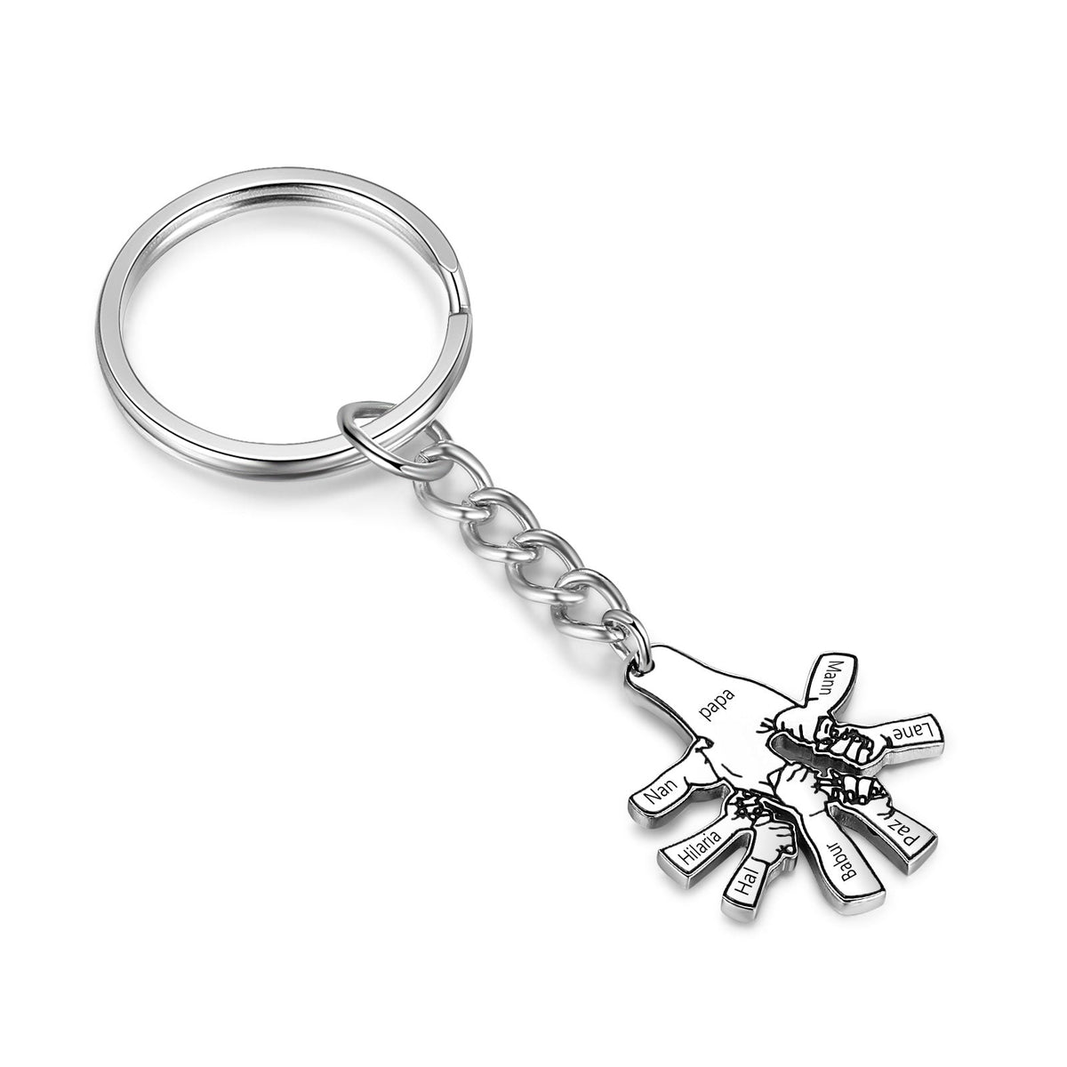 Custom Father and Child Hand Keychain