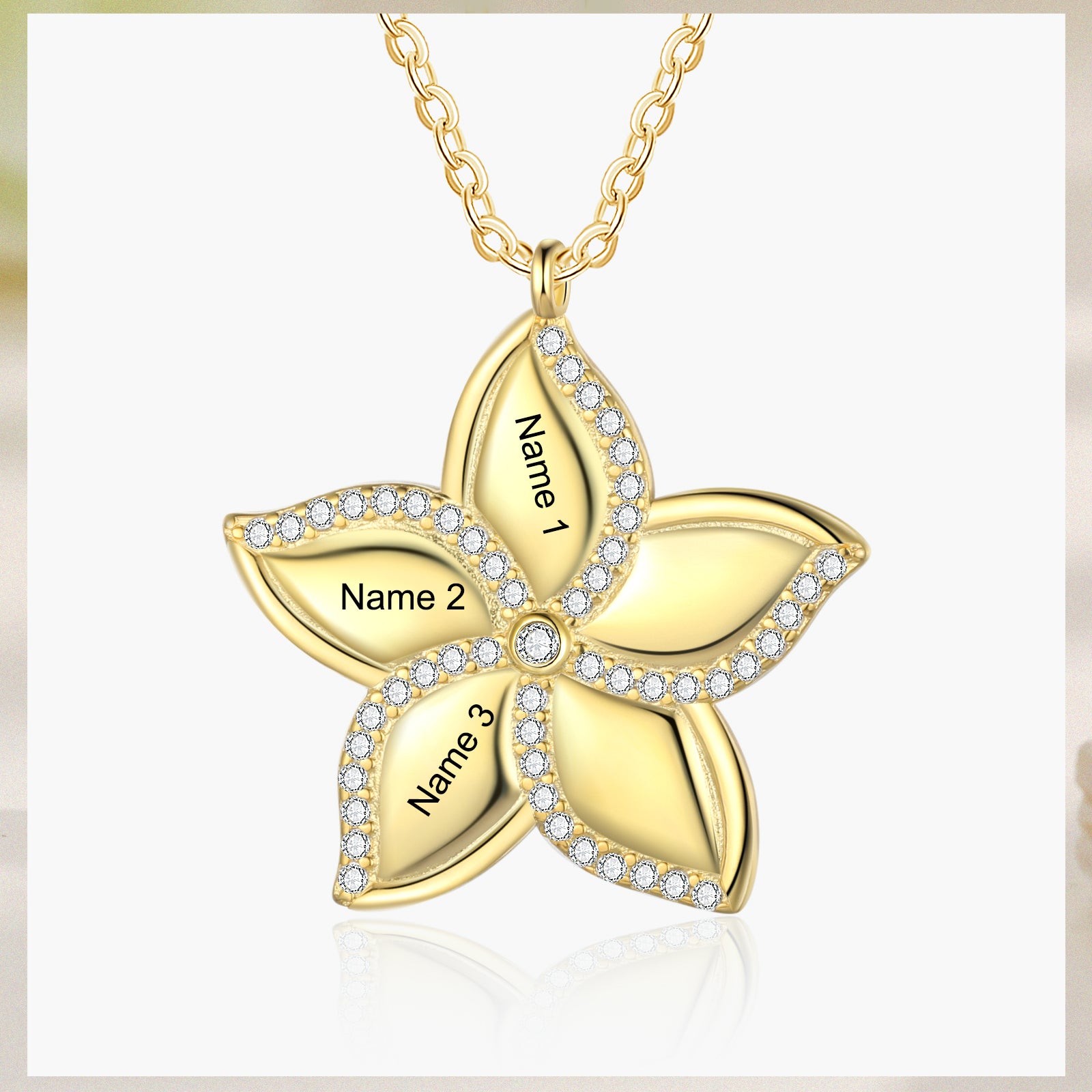 Custom Name Star Flower Necklace