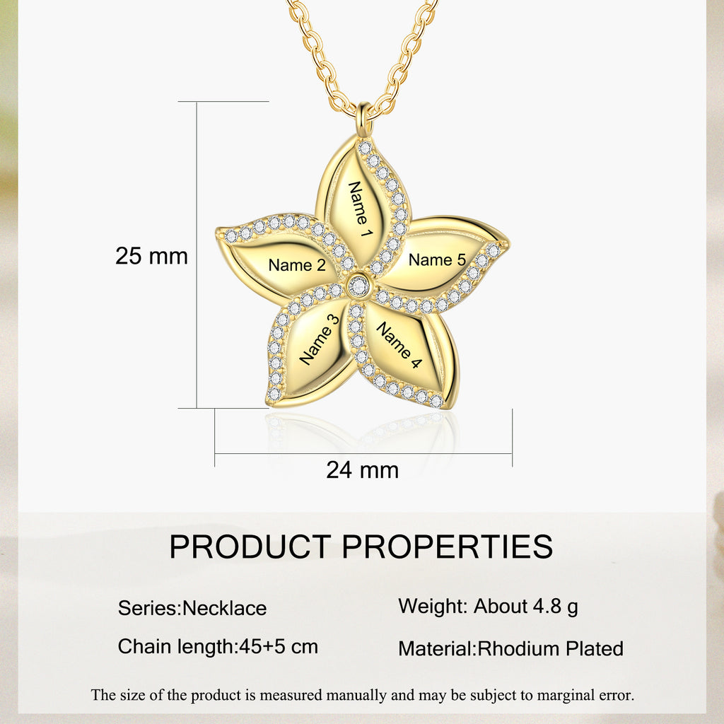 Custom Name Star Flower Necklace