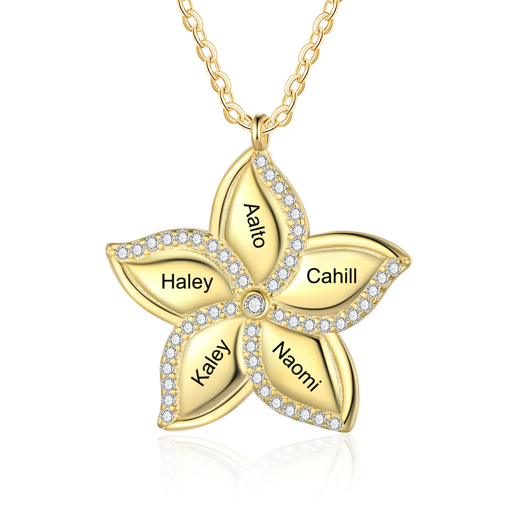 Custom Name Star Flower Necklace