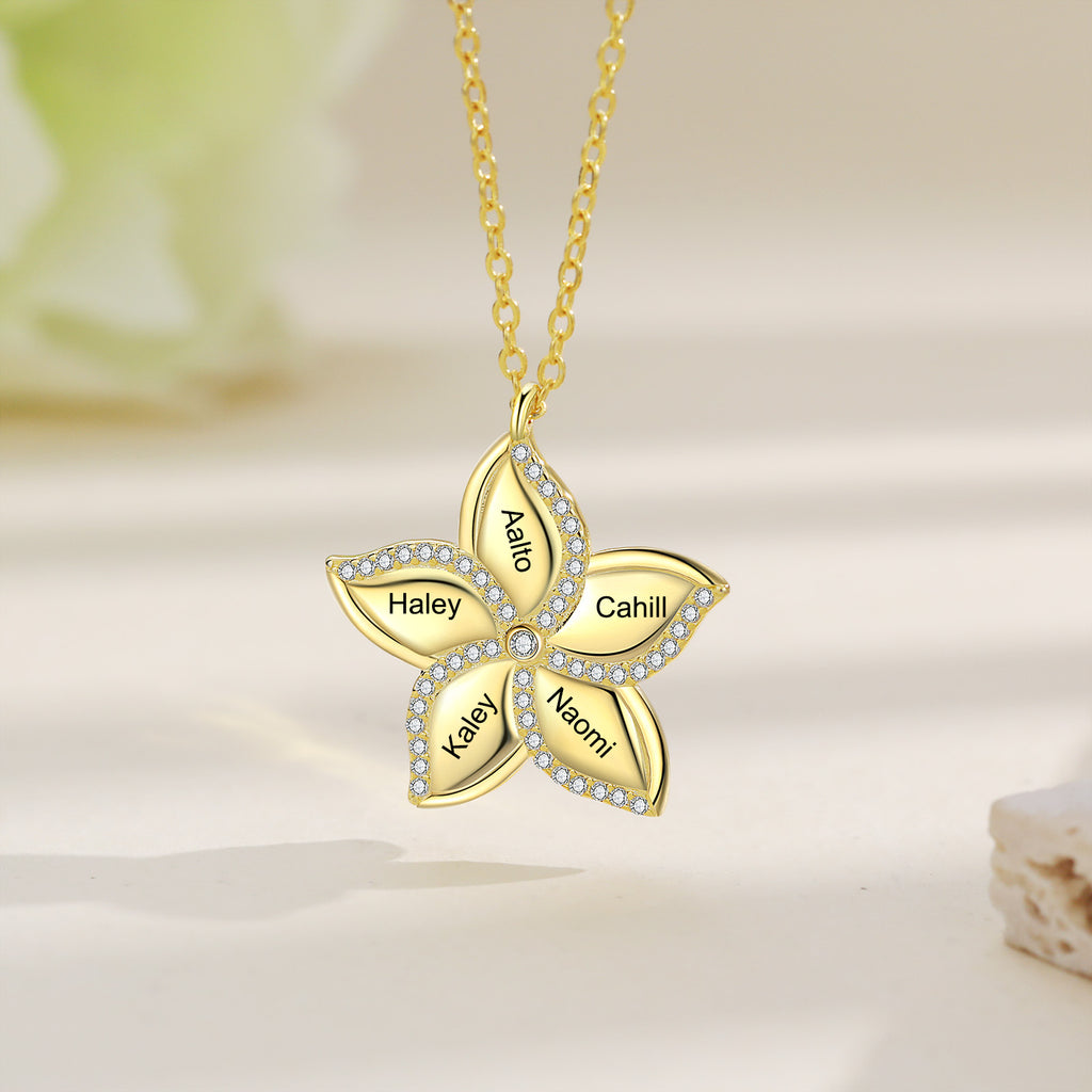 Custom Name Star Flower Necklace