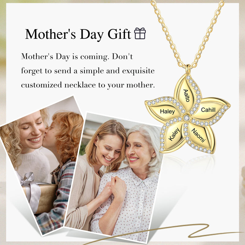 Custom Name Star Flower Necklace