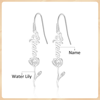 925 Sterling Silver Custom Birthflower Earrings