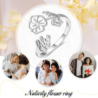 925 Sterling Silver Custom Birthflower Ring