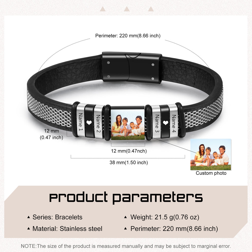 Custom Leather Men Bracelet