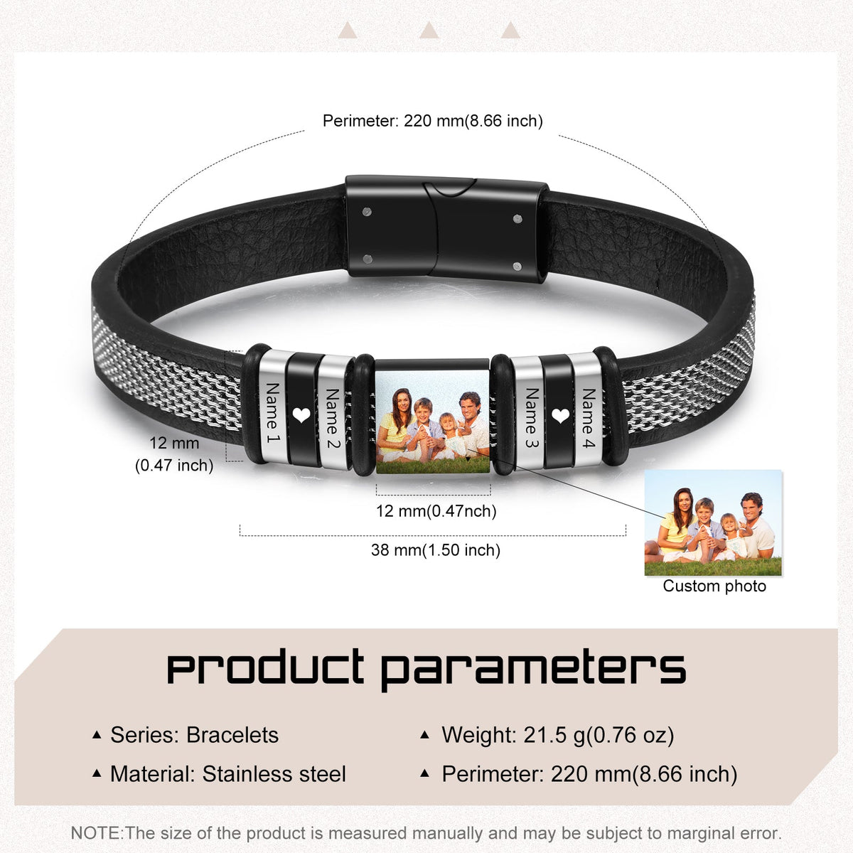 Custom Leather Men Bracelet