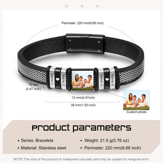 Custom Leather Men Bracelet