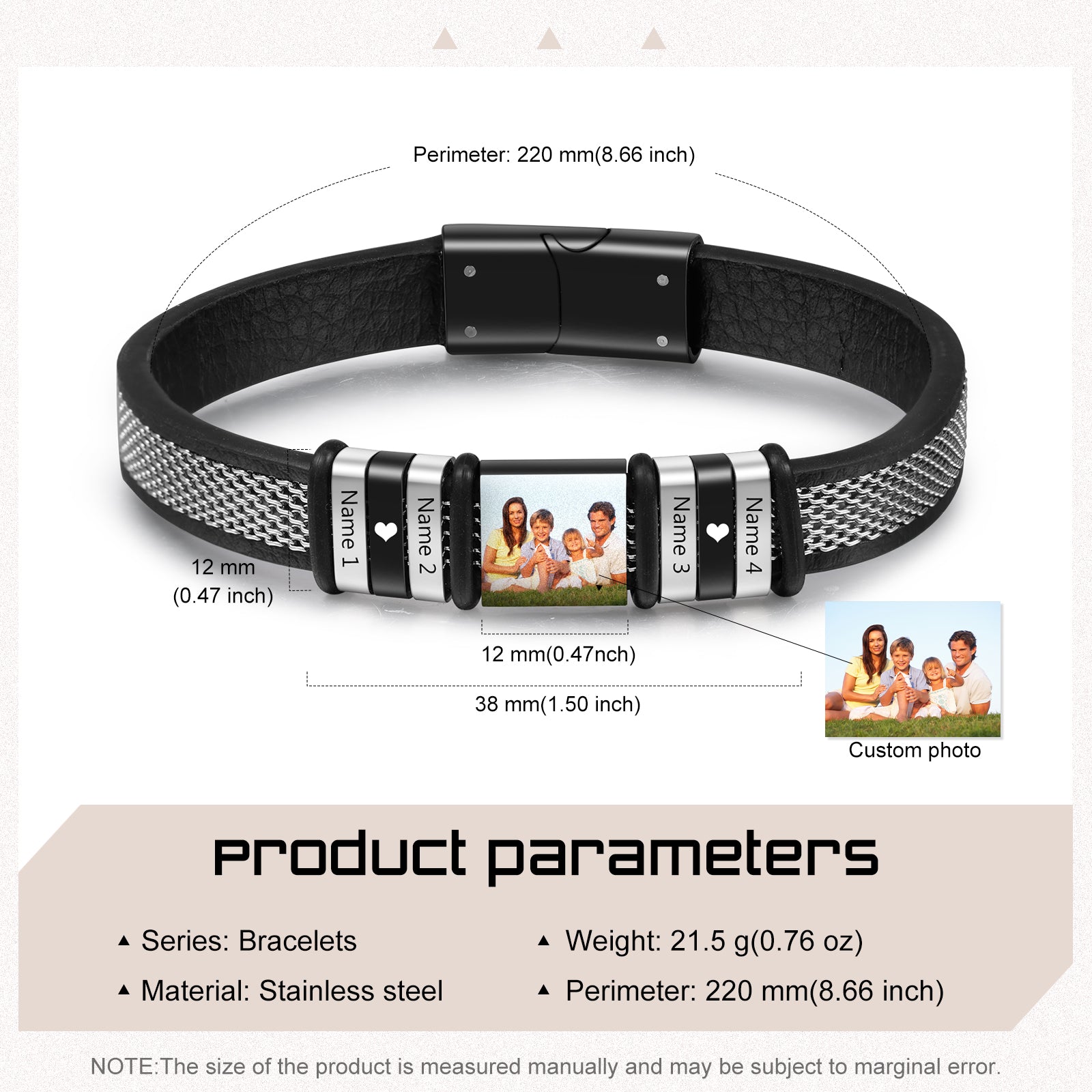 Custom Leather Men Bracelet