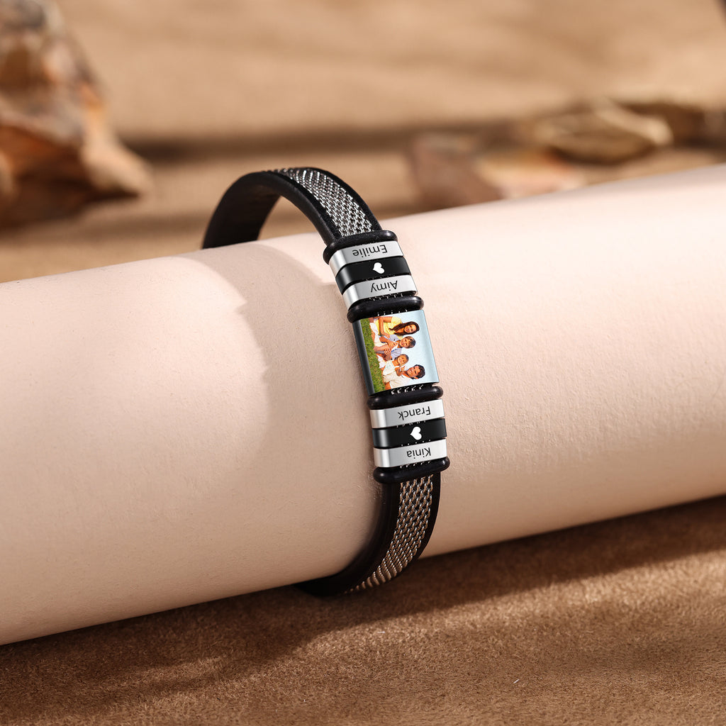 Custom Leather Men Bracelet