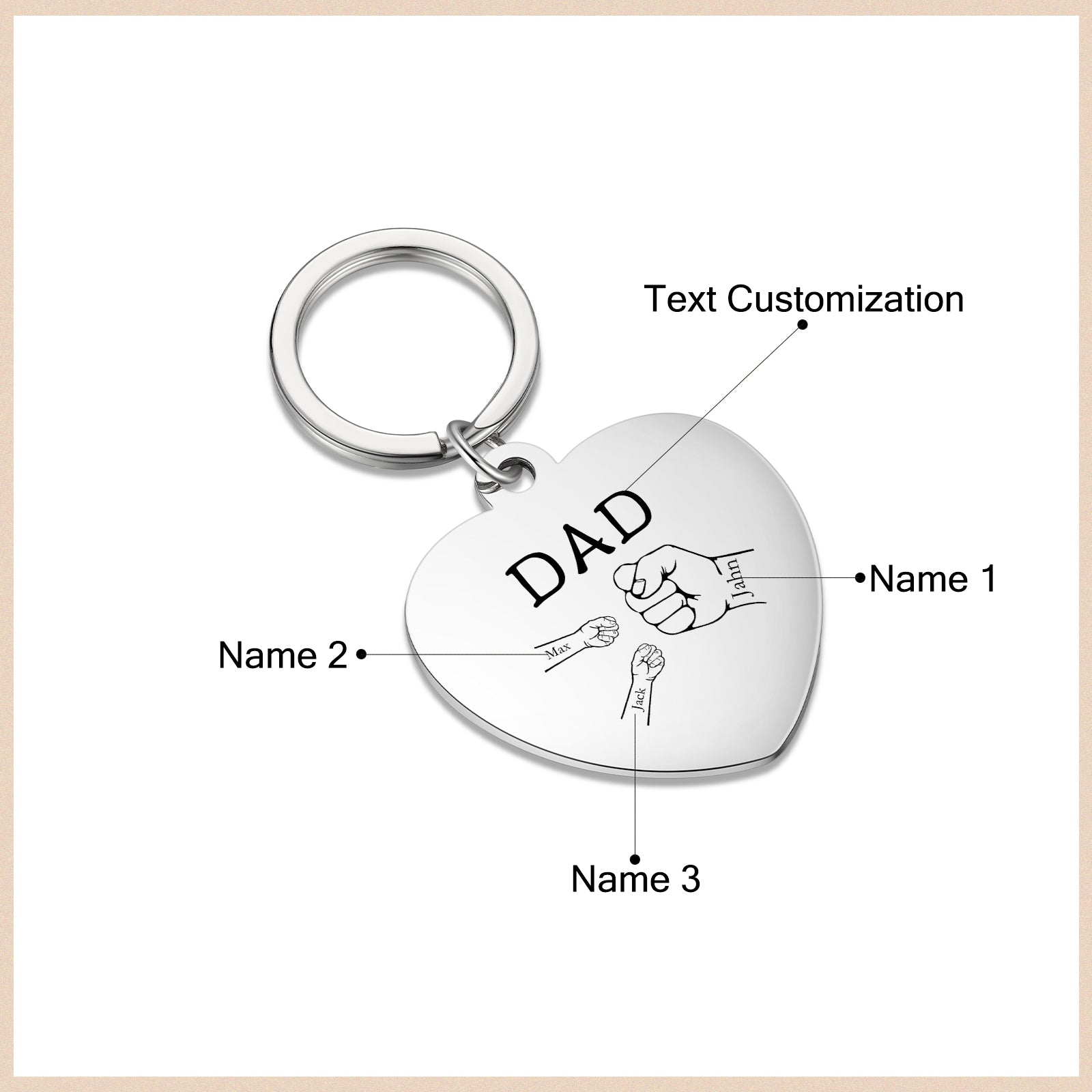 Custom Stainless Steel Heart Keychain