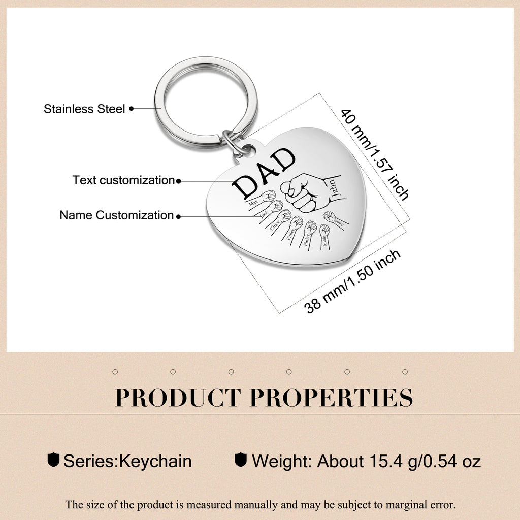 Custom Stainless Steel Heart Keychain