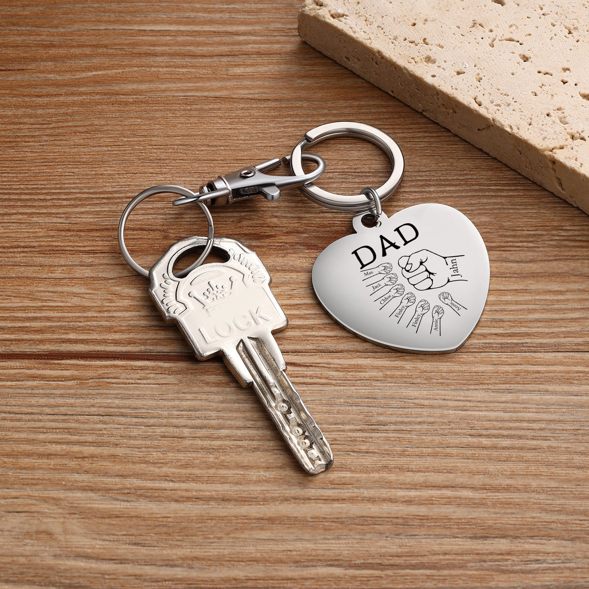 Custom Stainless Steel Heart Keychain