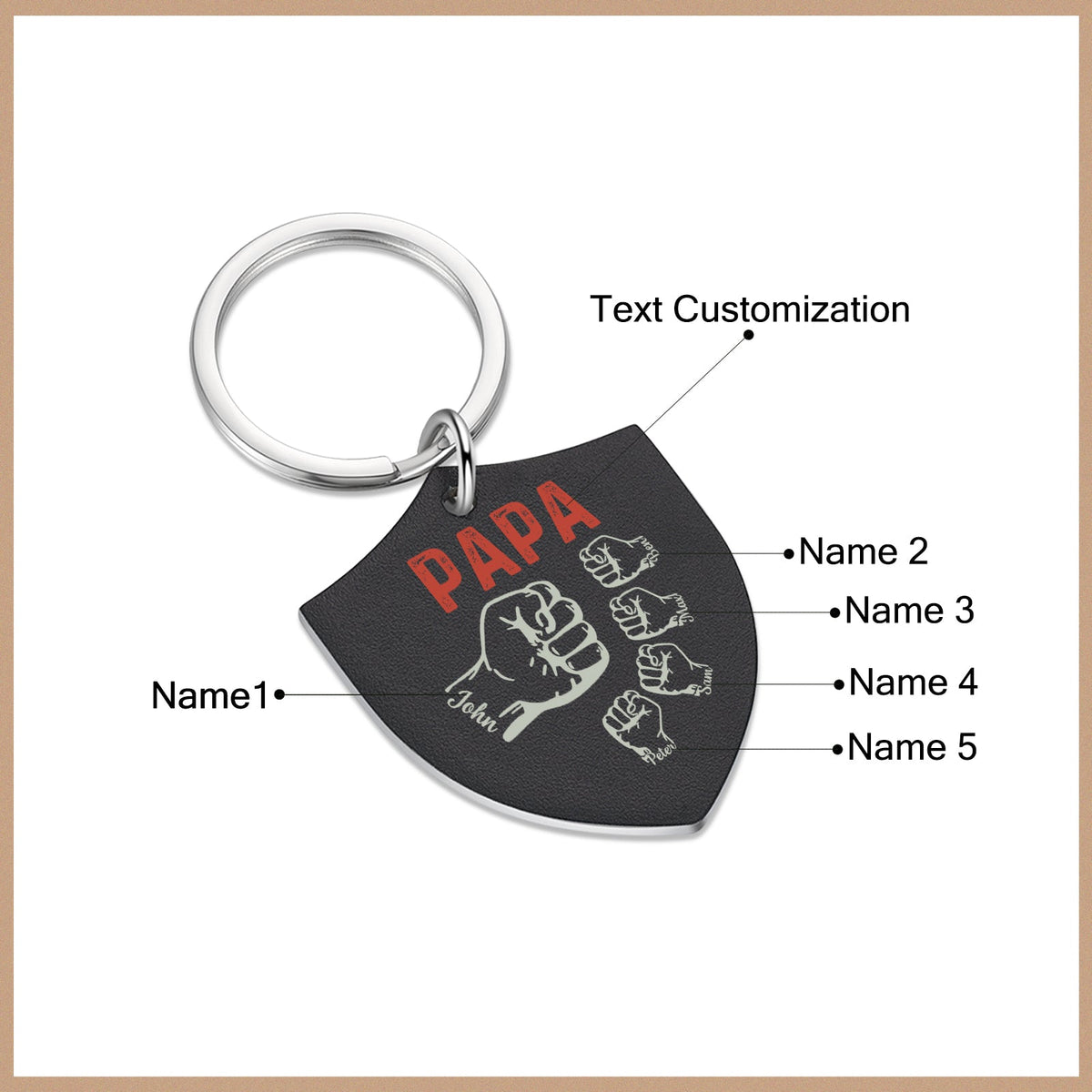 Personalized Dad Keychain