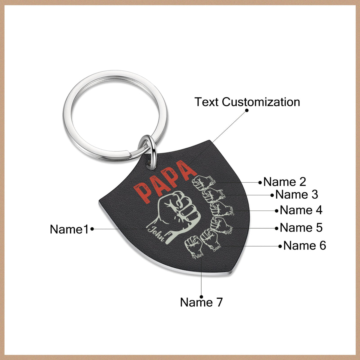 Personalized Dad Keychain