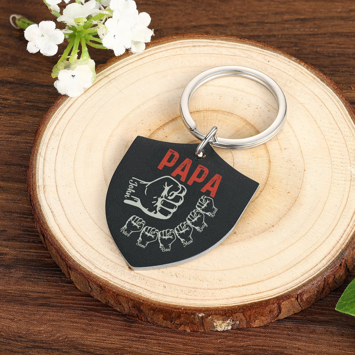Personalized Dad Keychain