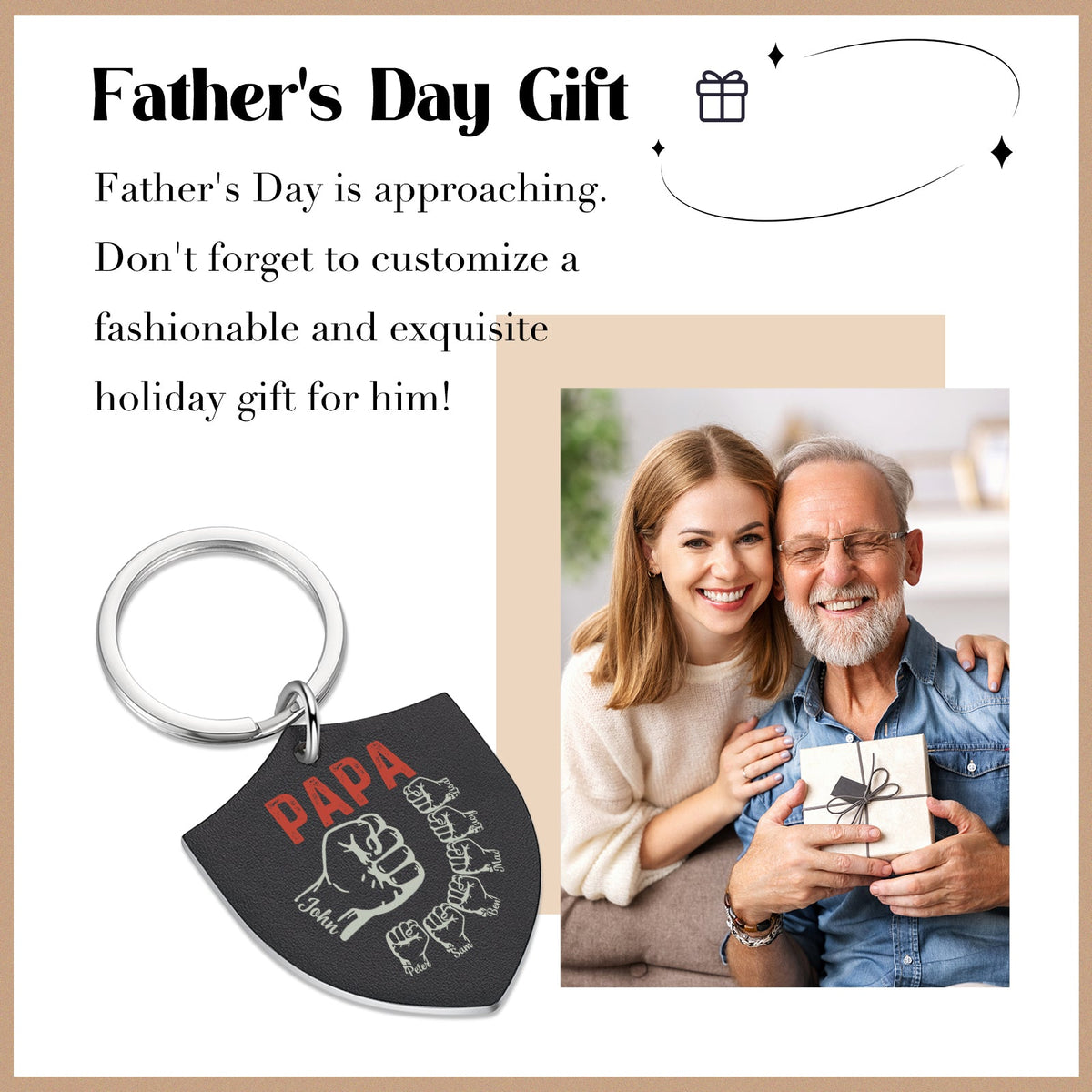 Personalized Dad Keychain