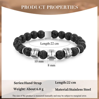 Custom Name Volcanic Stone Bracelet
