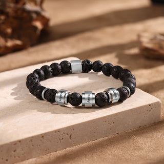 Custom Name Volcanic Stone Bracelet