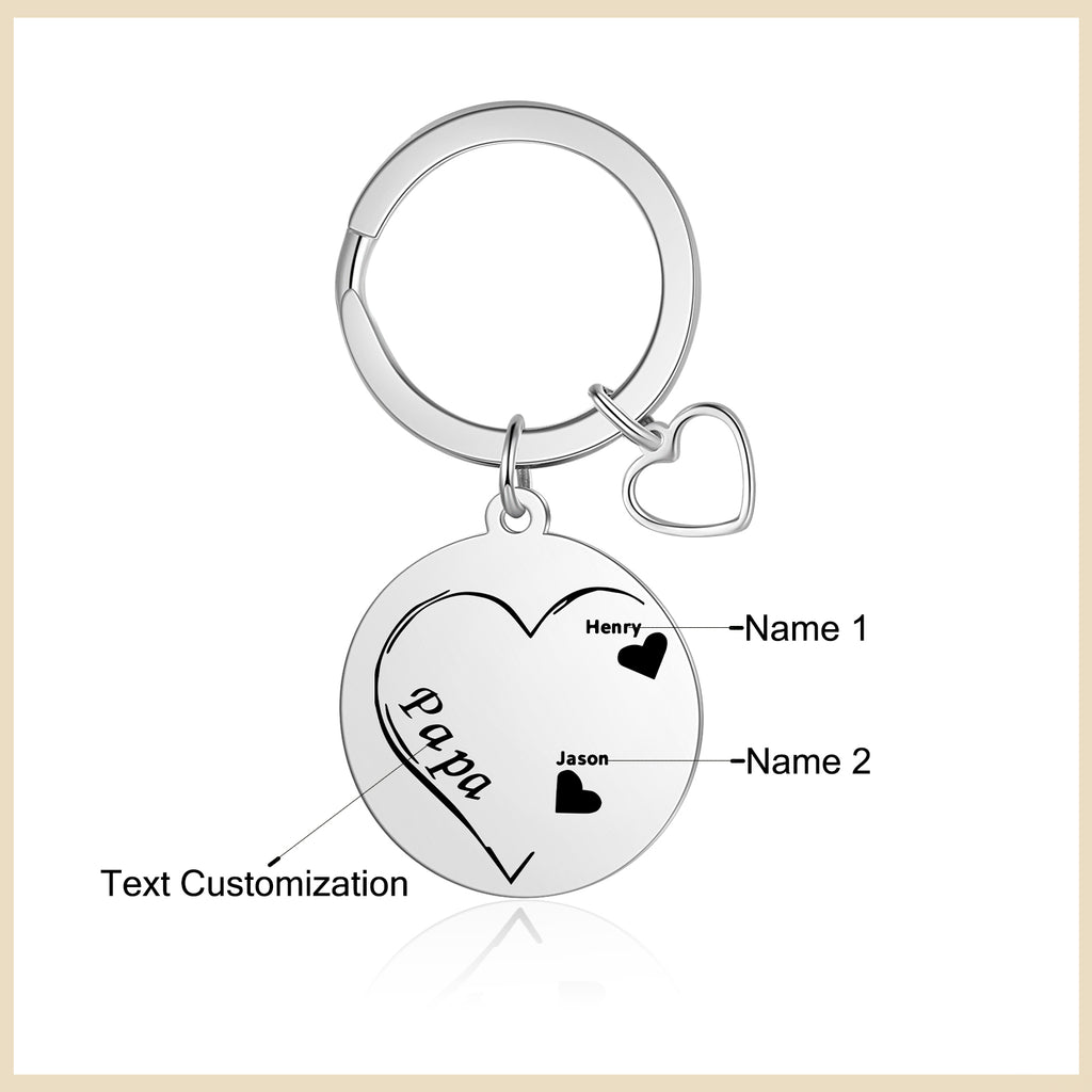 Custom Name Heart Keychain