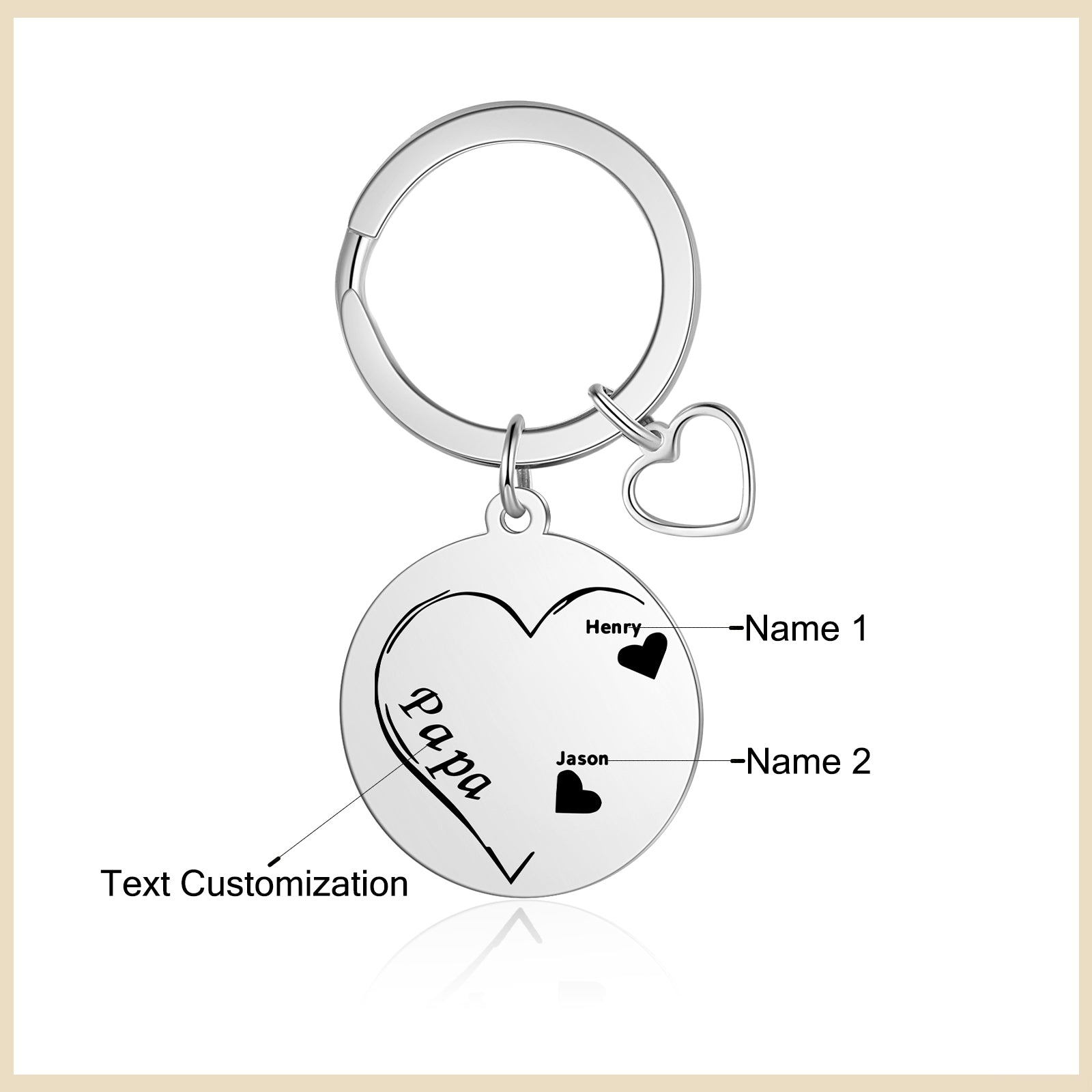 Custom Name Heart Keychain