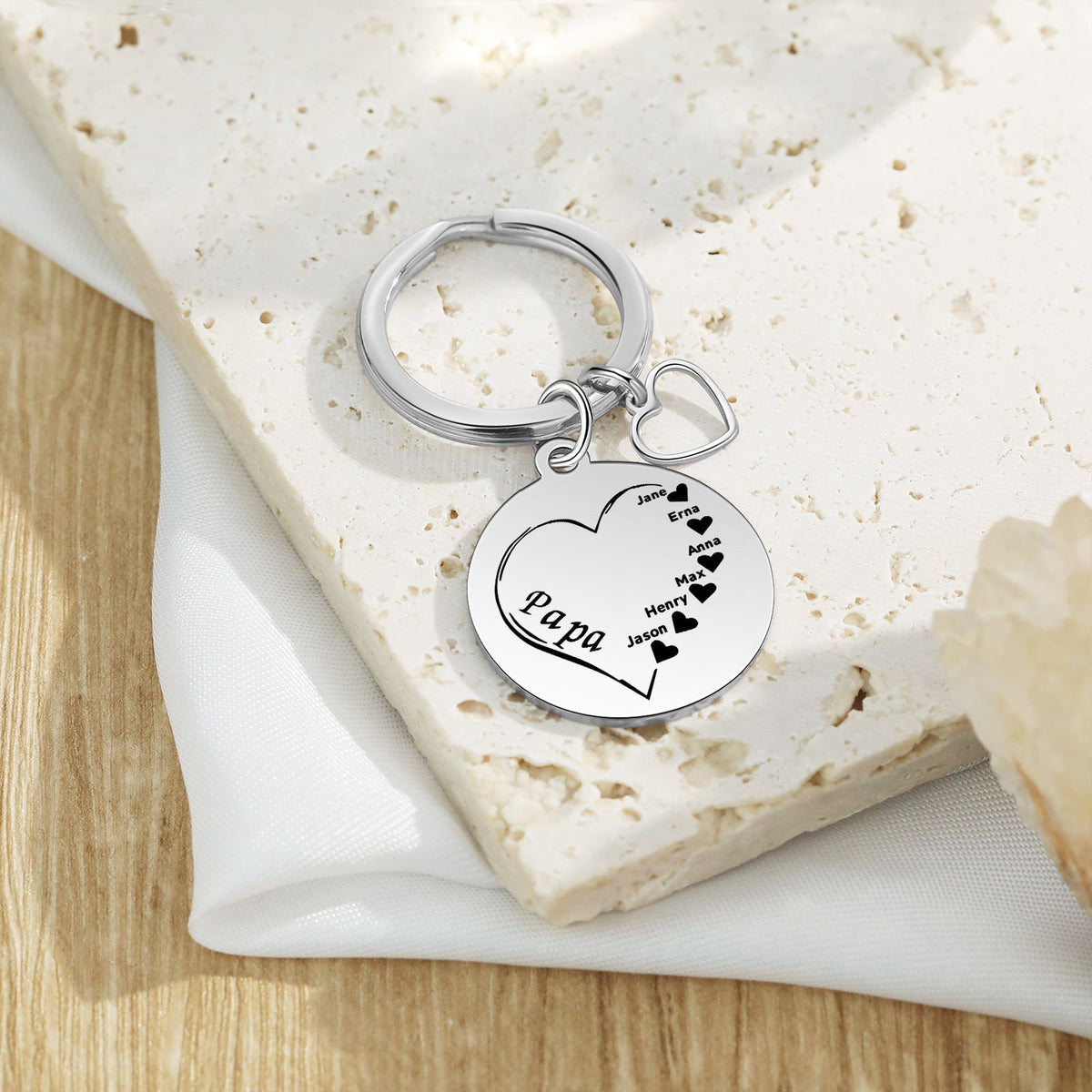 Custom Name Heart Keychain