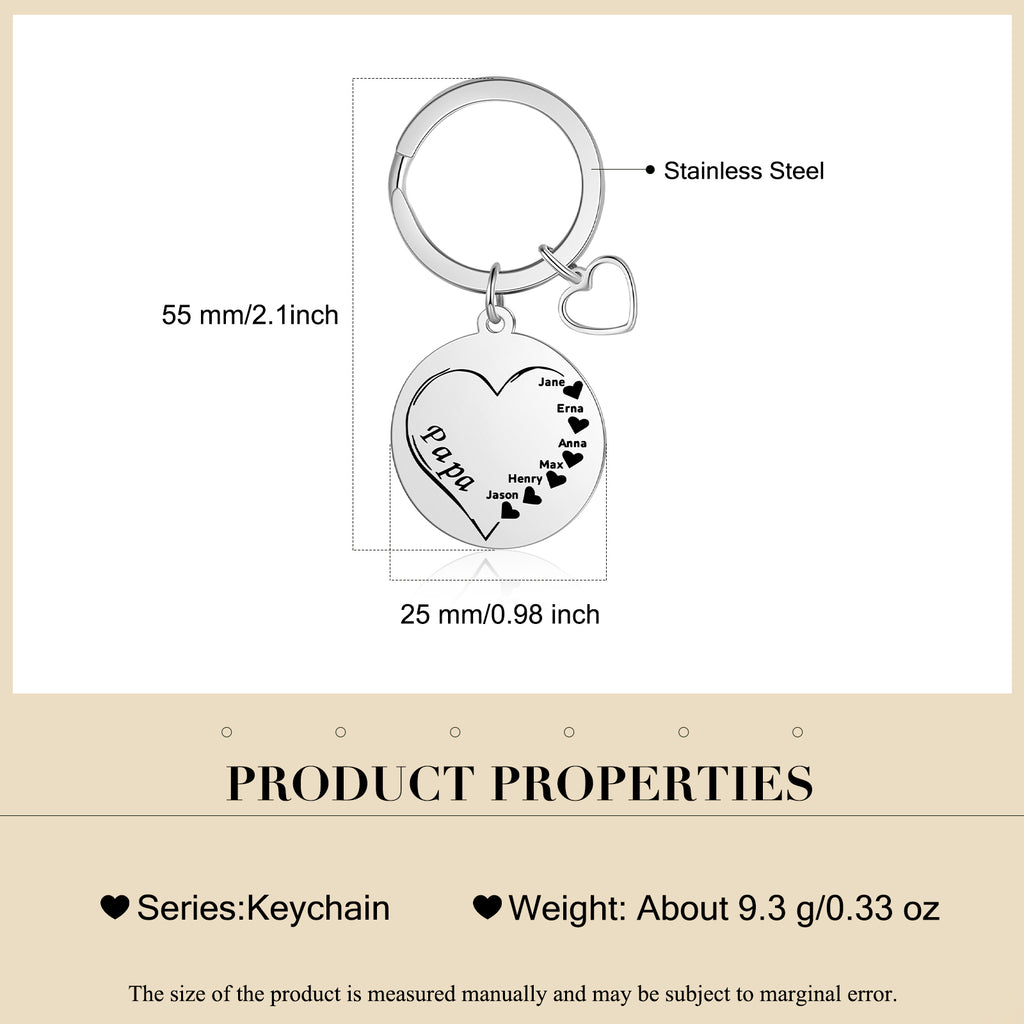 Custom Name Heart Keychain