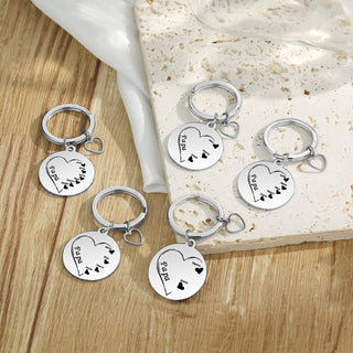 Custom Name Heart Keychain