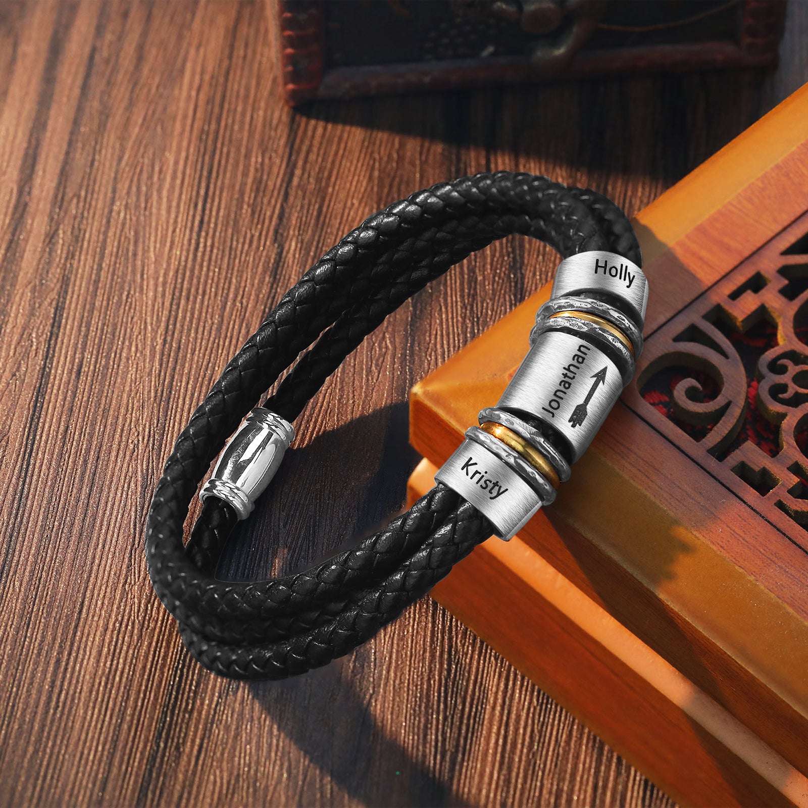 Custom Name Leather Bracelet