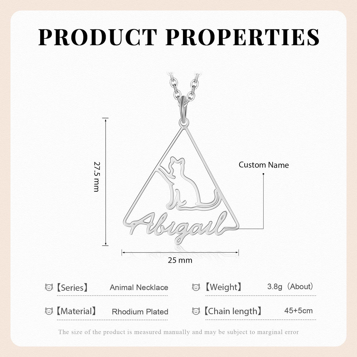Custom Name Animal Necklace