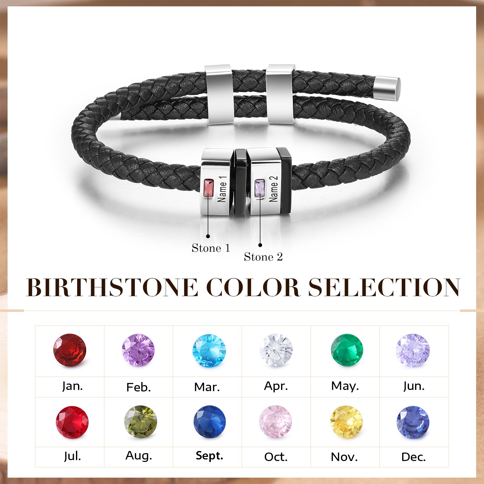 Custom Leather Men Bracelet