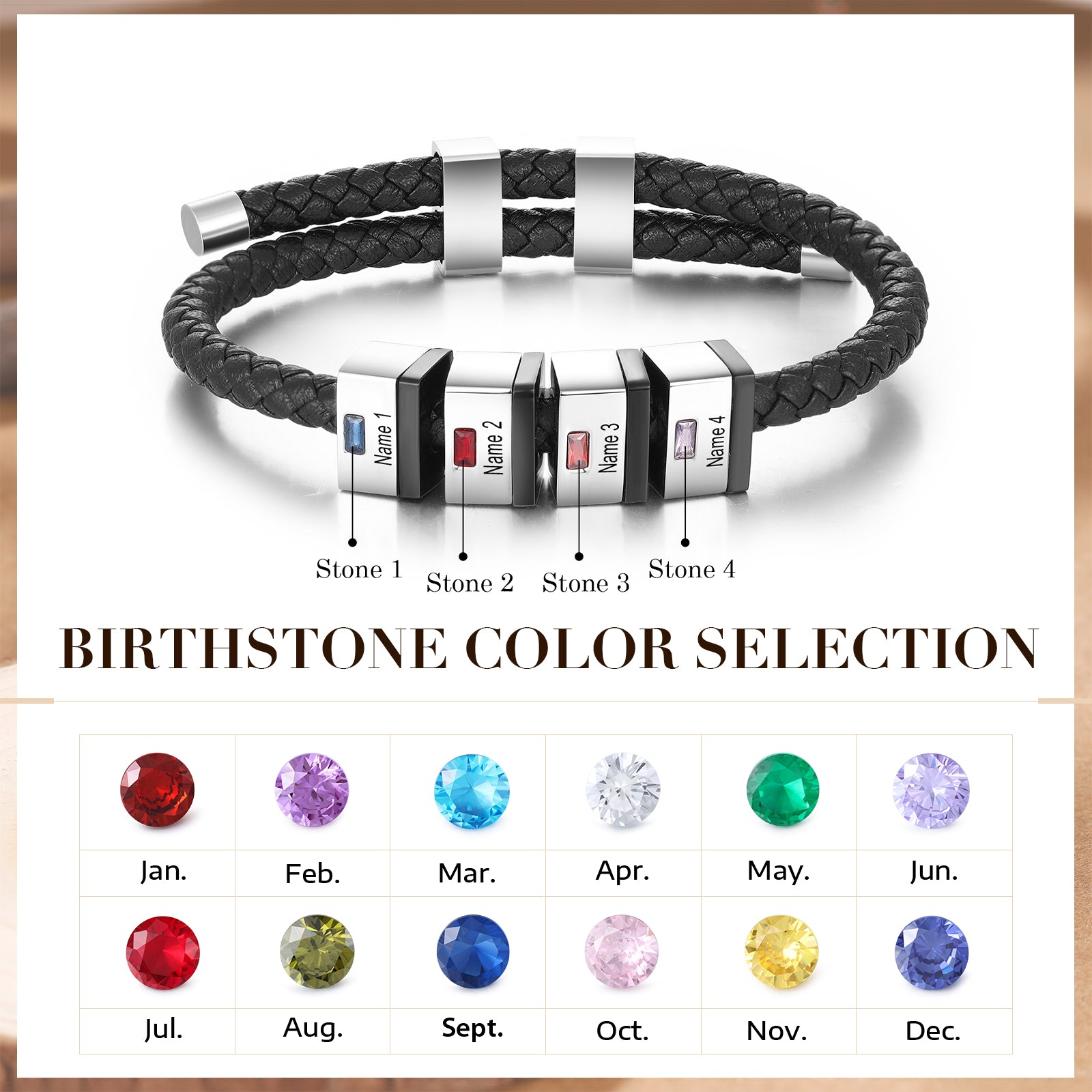 Custom Leather Men Bracelet