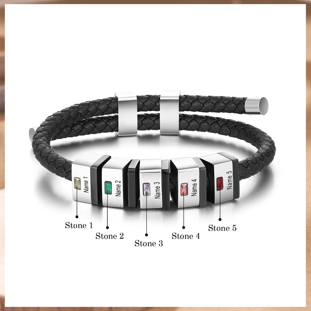Custom Leather Men Bracelet