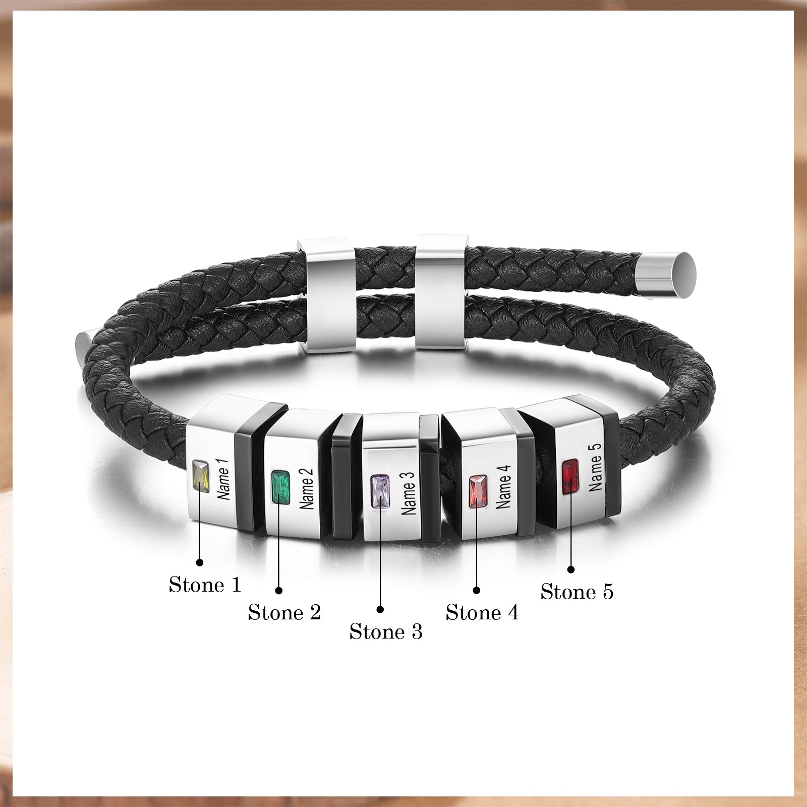 Custom Leather Men Bracelet